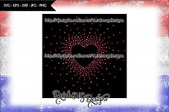 SS16 Hotfix rhinestone heart pattern template, heart svg Product Image 3