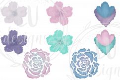 Winter Flowers Clipart, Watercolor Floral Winter Graphics Product Image 2