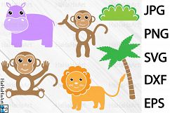 Safari animals Monogram - Clip art / Cutting Files - 91c Product Image 2