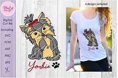Yorkie svg, Yorkie color svg, Girl dog, girly dog svg Product Image 4