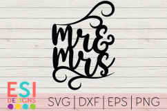 Mr and Mrs Phrase| Wedding Cake Topper| SVG DXF EPS PNG Product Image 1