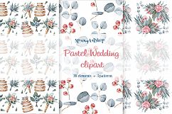 Pastel wedding watercolor clipart Product Image 3