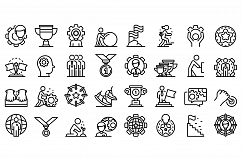 Effort icons set, outline style Product Image 1