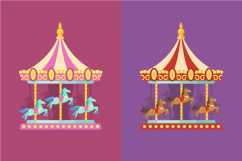 Funfair amusement rides. Carousels and Ferris wheels Product Image 2