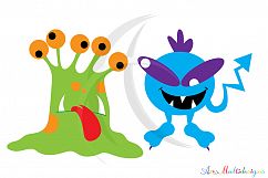 Monster characters svg / cute monster SVG / monster svg vector/ hand drawn monster SVG / Eps / Png / monster clip art / monster silhouette Product Image 2