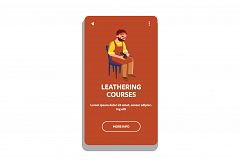 Leathering Courses Lesson Visit Young Man Vector Product Image 1