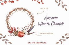 Autumn wreath creator Watercolor clipart Fall leaves Product Image 8