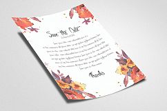 Double Sided Floral Save The Date Card Product Image 2