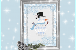 Let It Snow Snowman Svg Dxf Eps and Png Files for Cricut Product Image 3