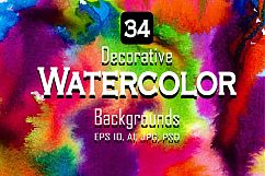 34 Watercolor vector set background. Product Image 1