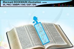 Mermaid bookmark clipart illustration / water girls bookmark / mermaid vector bookmark / mermaid / EPS / PNG / SVG / DXf Product Image 2