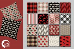 Lumberjack digital paper, lumberjack scrapbook paper, rustic digital paper, plaid, gingham, buffalo,moose paper, instant download, AMB-1871 Product Image 4