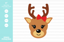 Reindeer Face Boy SVG DXF EPS PNG Product Image 1