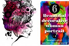 6 Woman zentangle inspired portrait. Product Image 1