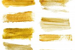 Gold clipart Brush Strokes, Stripes, Shapes, Splashes Digita Product Image 2