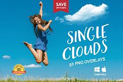 50 Single Clouds Photo Overlays Product Image 1