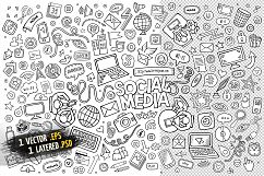 Social Media Cartoon Doodle Objects &amp; Symbols Set Product Image 4