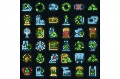 Recycling icons set vector neon Product Image 1