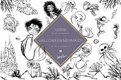 Halloween Mermaid Clipart Product Image 1