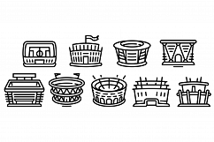 Arena icons set, outline style Product Image 1