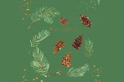 Pine branches. Watercolour clipart Product Image 3