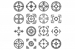 Focus icons set, outline style Product Image 1