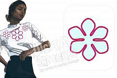 Flower Applique Machine Embroidery Design 4 Sizes Product Image 1