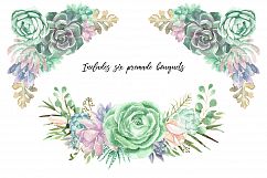Watercolor Succulents and Greenery Product Image 5