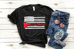 Firefighter Axe Distressed Flag SVG Product Image 2