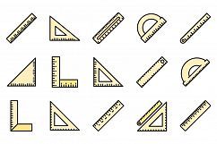 Ruler icons set vector flat Product Image 1