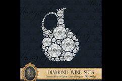 16 Diamond Wine Glass and Bottle Clip arts, Diamond Party Product Image 3