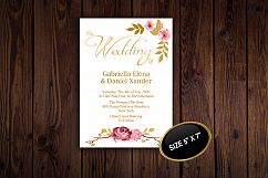 Gold, Floral Wedding Invitation Template, DAD_02 Product Image 4