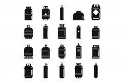 Gas cylinders bottle icons set, simple style Product Image 1