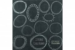 Chalk Doodle Circle Frames Clipart - Hand Drawn Circles Product Image 1