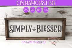 Simply Blessed Fall Wood Sign SVG Product Image 1