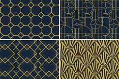 8 Seamless Art Deco Patterns - Gold &amp; Navy Blue - Set 2 Product Image 5