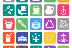 166 City Life Filled Round Corner Icons Product Image 2