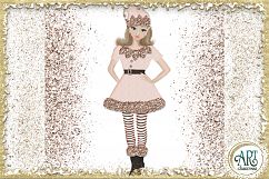 Christmas Snow Queen in Rose Gold Glitter and Pink 21 PNG Product Image 11