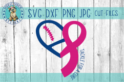 Tackle for a Cure - Heart - Football - Cancer - SVG Cut File Product Image 1