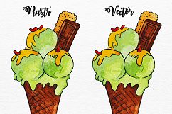 20 Watercolor Ice Creams Product Image 5