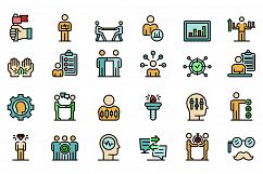 Personal traits icons set vector flat Product Image 1