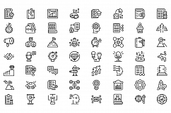 Realization icons set, outline style Product Image 1