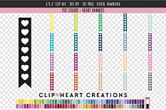 Heart Banners Clip Art - 100 Clip Art Graphics Product Image 1