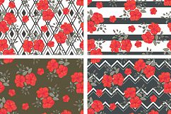 Set of flower, floral elements, frames, seamless patterns, designs for Greeting Card, Invitation, Wedding, Decoration, Fabric. Vector.  Product Image 6