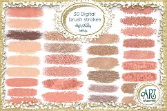 Brush Strokes in Blooming Dahlia - Pink Glitter - Digital Clipart 30 of beautiful PNG files Product Image 1