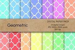 Geometric Digital Paper, Seamless Pattern, Pattern Paper, Mosaic Background, Scrapbooking paper, Digital Scrapbook, Colorful Digital Paper Product Image 1