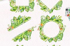 Tropical leaves Watercolor clipart Product Image 6