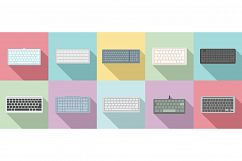 Keyboard icons set, flat style Product Image 1