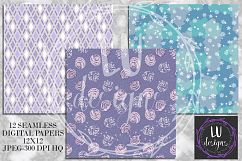 Winter Flowers Digital Papers, Winter Backgrounds Product Image 3