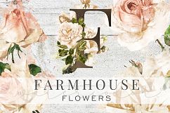 Farmhouse Watercolor Flowers &amp; Monograms Product Image 1